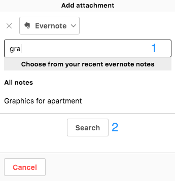 Attaching Evernote to project