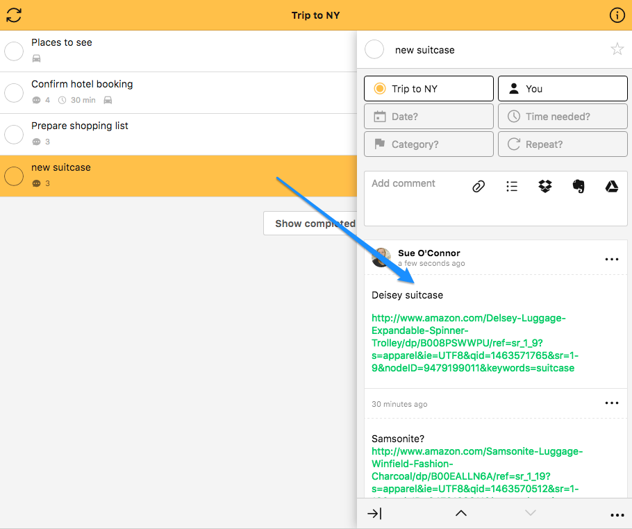 nozbe keyboard shortcuts